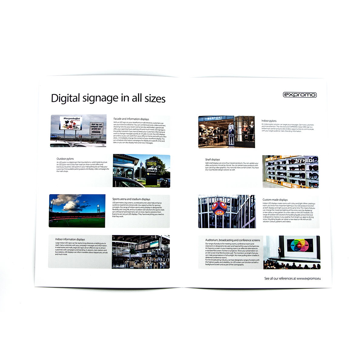 Portfolio med brochure for Expromo af freelance marketingkonsulent og freelance marketing konsulent i Randers Marketingsnedkeren