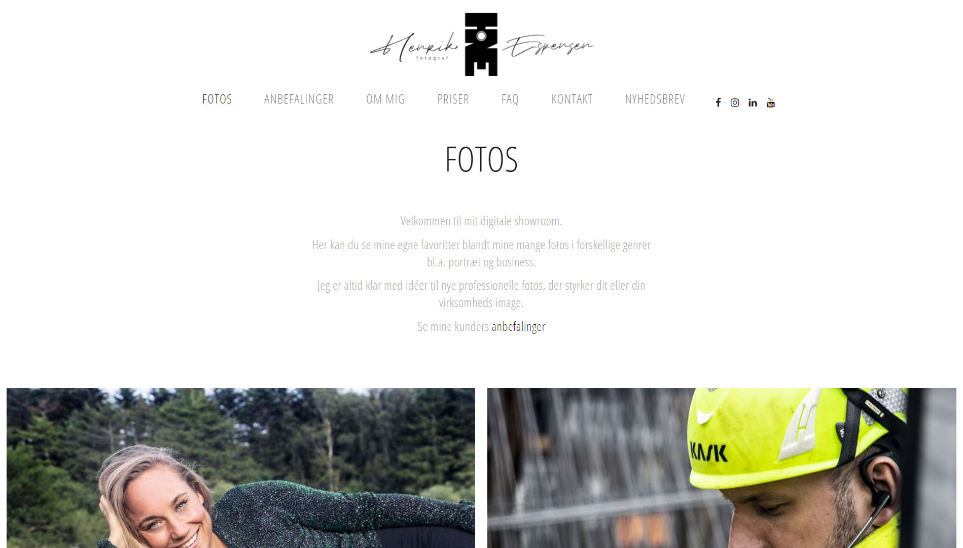 Portfolio med webdesign for Fotograf Henrik Espensen af freelance marketingkonsulent og freelance marketing konsulent i Randers Marketingsnedkeren