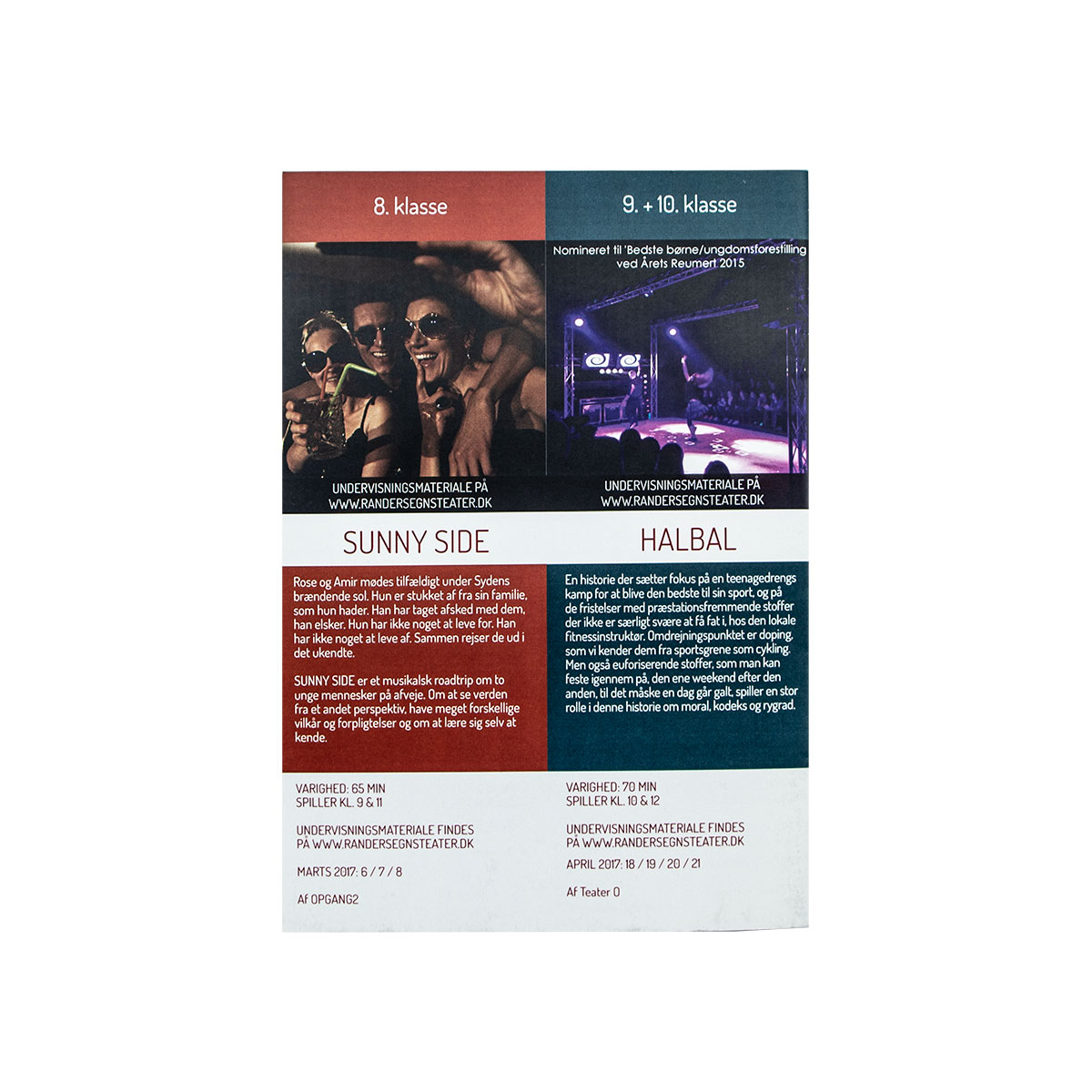 Portfolio med brochure / program for Randers Teater af freelance marketingkonsulent og freelance marketing konsulent i Randers Marketingsnedkeren