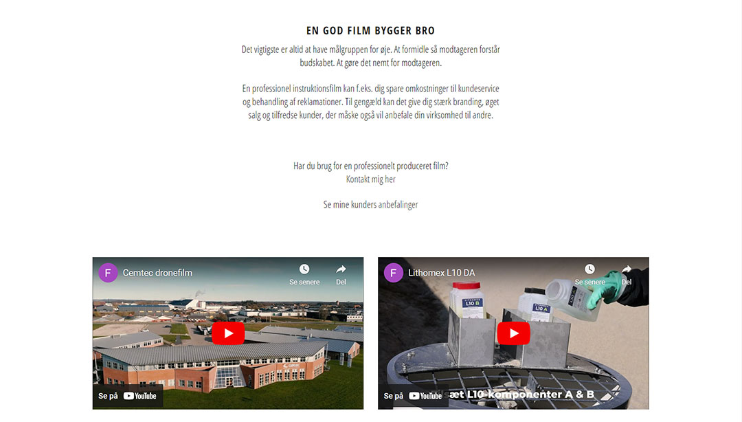 Portfolio med design af webside for Fotograf Henrik Espensen af freelance marketingkonsulent og freelance marketing konsulent i Randers Marketingsnedkeren