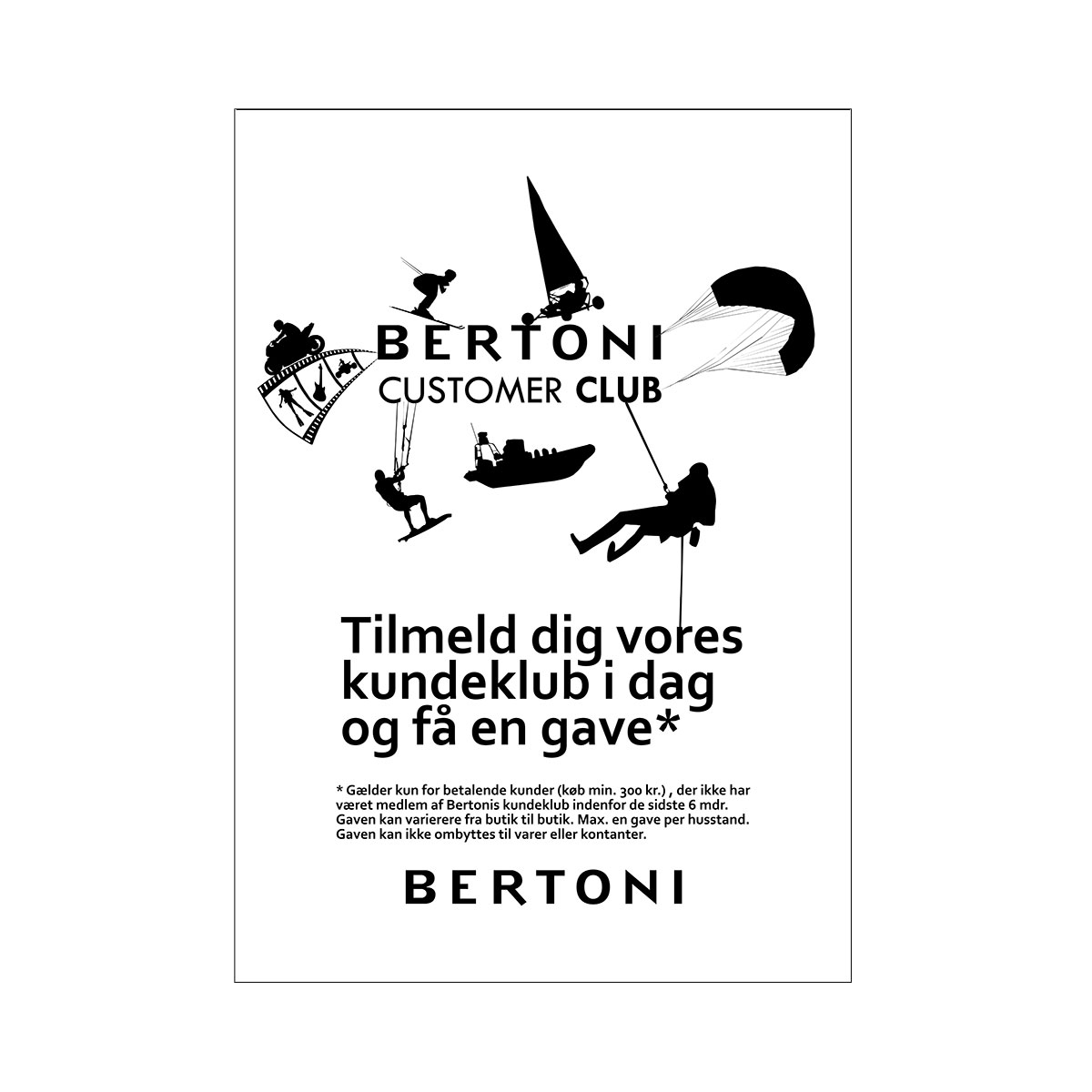 Portfolio med kundeklub skilte for Bertoni af freelance marketingkonsulent og freelance marketing konsulent i Randers Marketingsnedkeren