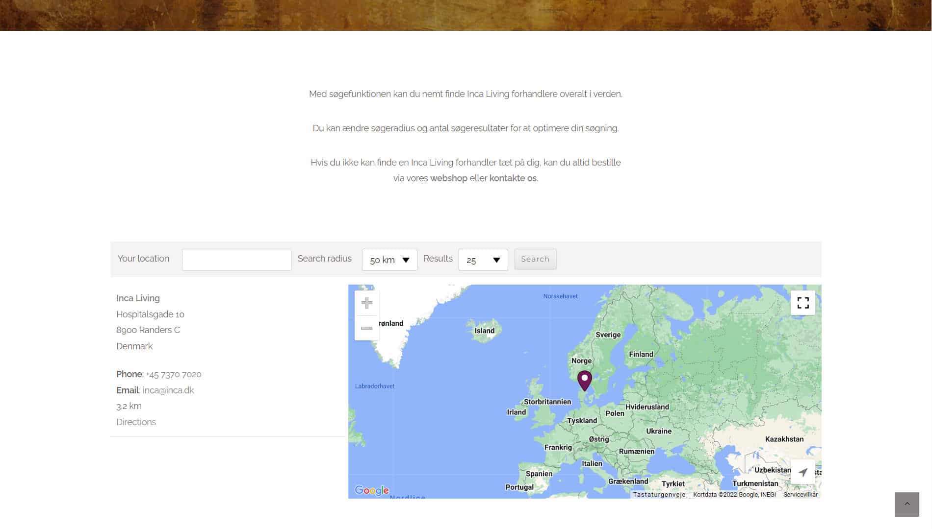 Portfolio med design af webside med webshop for Inca Living af freelance marketingkonsulent og freelance marketing konsulent i Randers Marketingsnedkeren