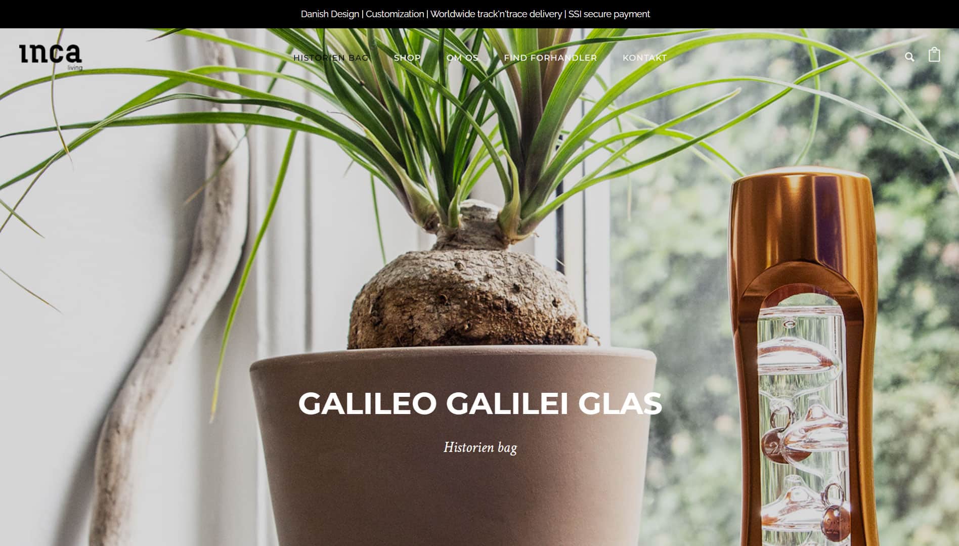 Portfolio med design af webside med webshop for Inca Living af freelance marketingkonsulent og freelance marketing konsulent i Randers Marketingsnedkeren