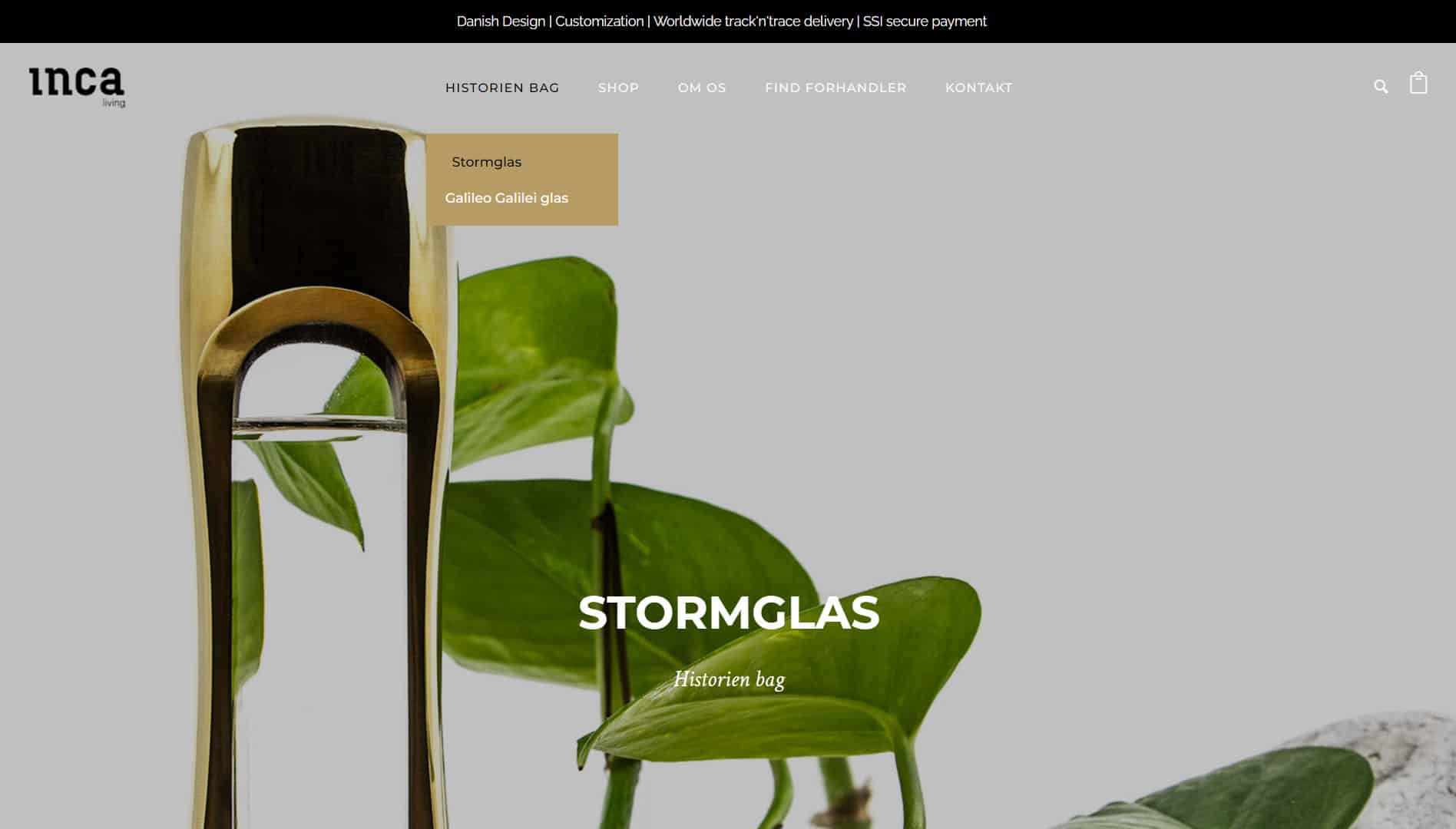 Portfolio med design af webside med webshop for Inca Living af freelance marketingkonsulent og freelance marketing konsulent i Randers Marketingsnedkeren