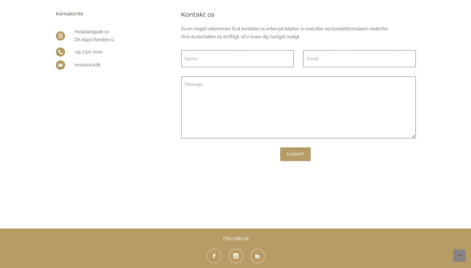 Portfolio med design af webside med webshop for Inca Living af freelance marketingkonsulent og freelance marketing konsulent i Randers Marketingsnedkeren
