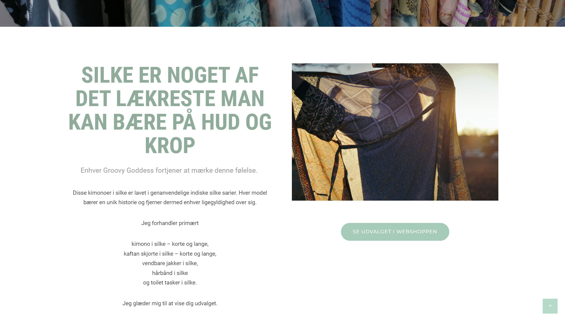 Portfolio med design af webside med webshop for Groovy Goddess af freelance marketingkonsulent og freelance marketing konsulent i Randers Marketingsnedkeren