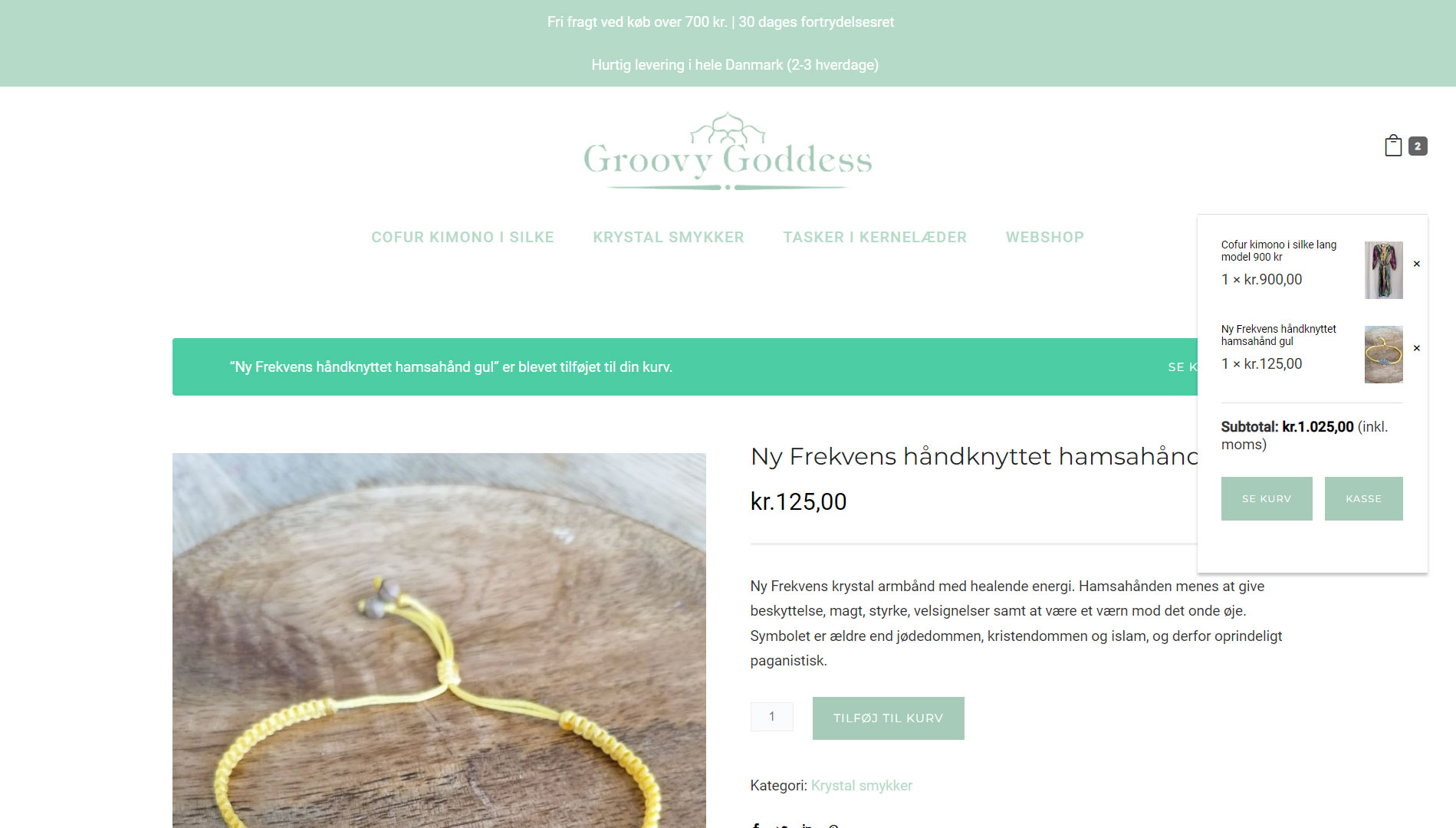 Portfolio med design af webside med webshop for Groovy Goddess af freelance marketingkonsulent og freelance marketing konsulent i Randers Marketingsnedkeren