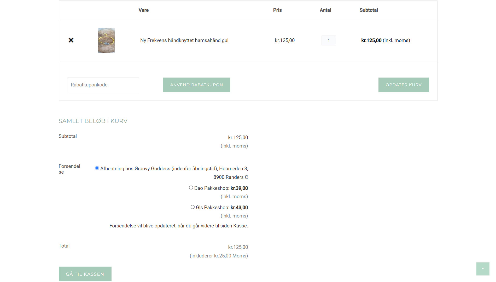 Portfolio med design af webside med webshop for Groovy Goddess af freelance marketingkonsulent og freelance marketing konsulent i Randers Marketingsnedkeren