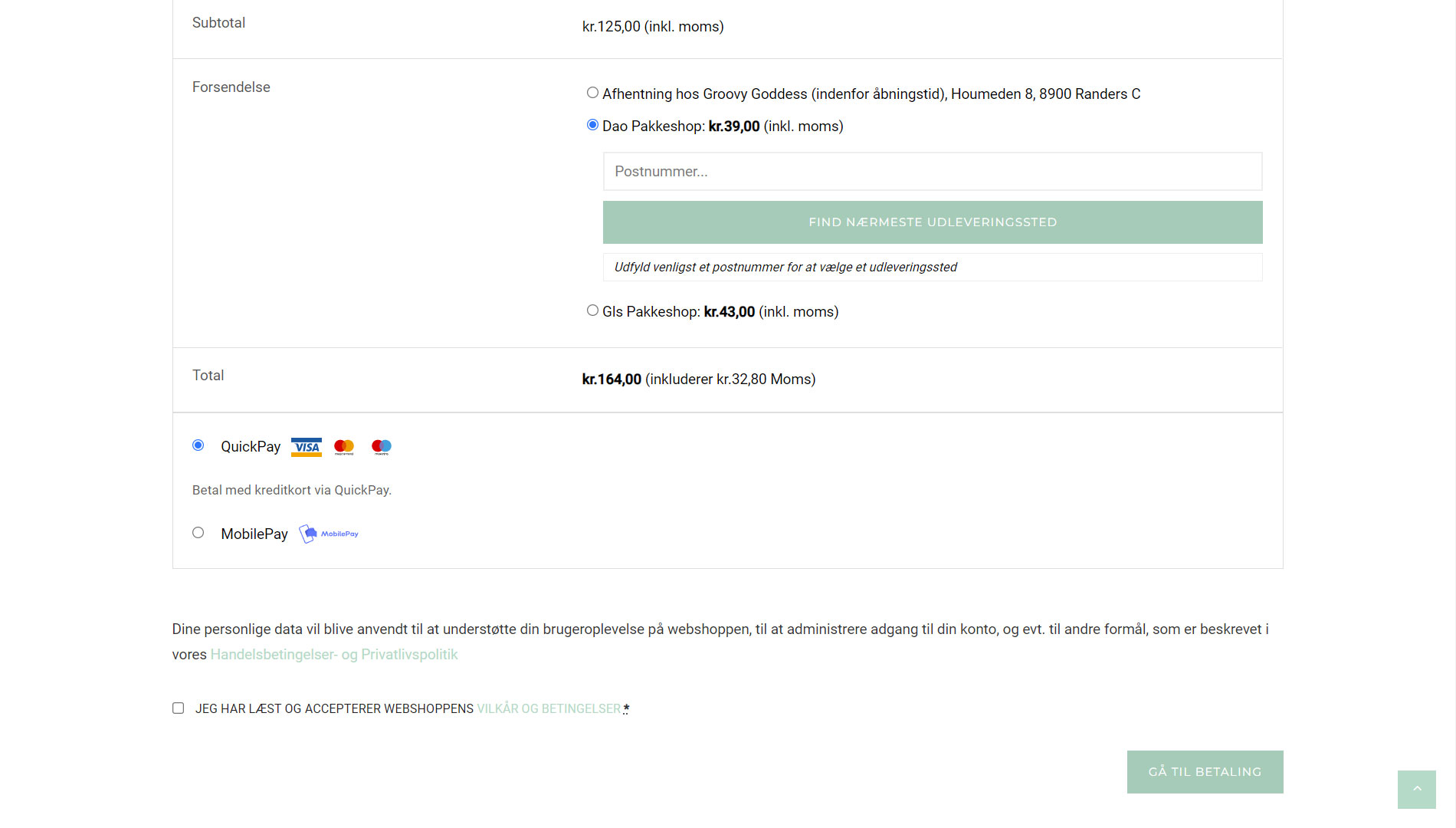 Portfolio med design af webside med webshop for Groovy Goddess af freelance marketingkonsulent og freelance marketing konsulent i Randers Marketingsnedkeren