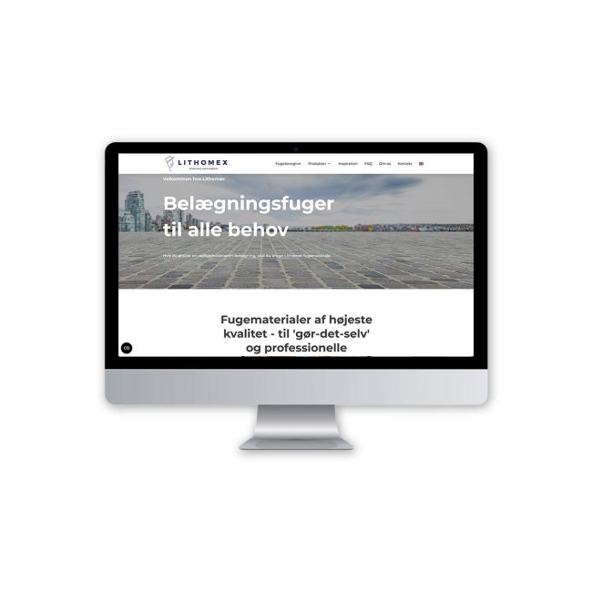 Portfolio med design af webside for Lithomex af freelance marketingkonsulent og freelance marketing konsulent i Randers Marketingsnedkeren