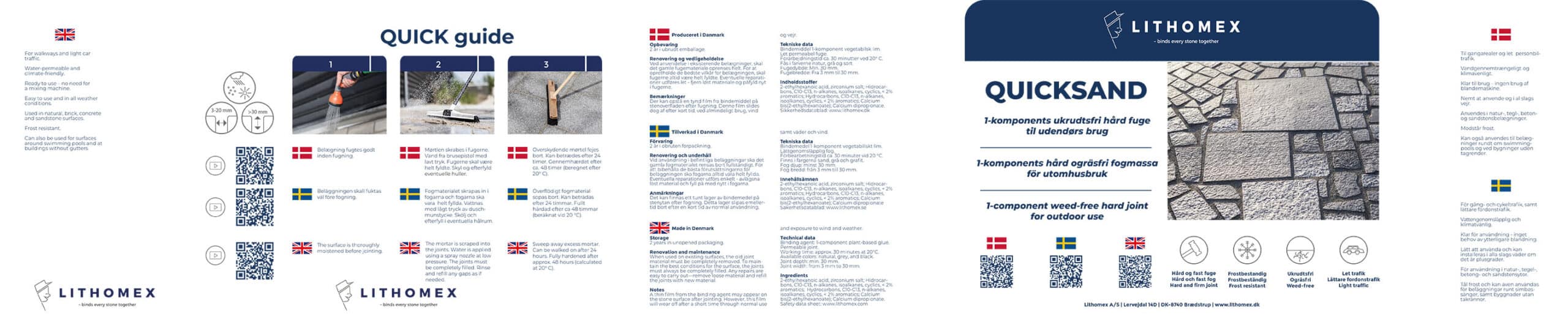 Design af emballage / spand til Lithomex Quicksand designet at grafisk designer og freelance marketing konsulent Marketingsnedkeren